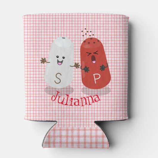 Cartoon van kawaï-luiers en paprika's blikjeskoeler (Achterkant)