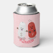 Cartoon van kawaï-luiers en paprika's blikjeskoeler (Blikje Achterkant)