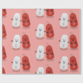 Cartoon van kawaï-luiers en paprika's cadeaupapier (Vlak)