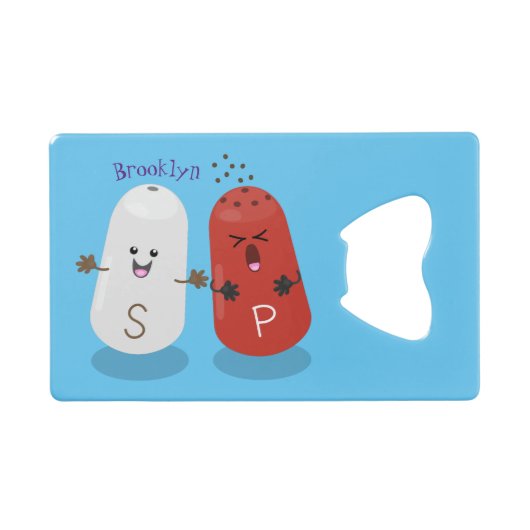 Cartoon van kawaï-luiers en paprika's creditkaart flessenopener (Voorkant (Horizontaal))