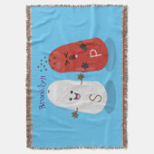 Cartoon van kawaï-luiers en paprika's deken (Voorkant Verticaal)