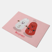 Cartoon van kawaï-luiers en paprika's deurmat (Schuin)