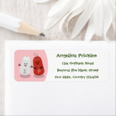 Cartoon van kawaï-luiers en paprika's etiket (Insitu)