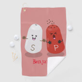 Cartoon van kawaï-luiers en paprika's golfhanddoek (Insitu)