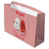 Cartoon van kawaï-luiers en paprika's groot cadeauzakje (Achterkant Gekanteld)