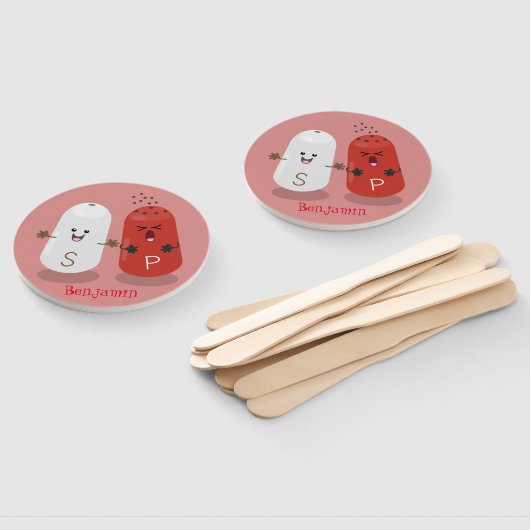 Cartoon van kawaï-luiers en paprika's handwaaier (Niet-gemonteerd)