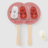 Cartoon van kawaï-luiers en paprika's handwaaier (Voorkant en achterkant)