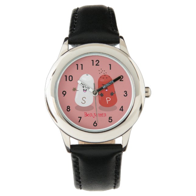 Cartoon van kawaï-luiers en paprika's horloge (Voorkant)