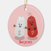 Cartoon van kawaï-luiers en paprika's keramisch ornament (Links)