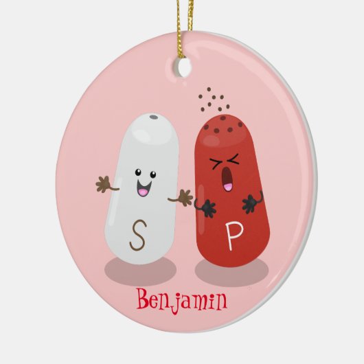 Cartoon van kawaï-luiers en paprika's keramisch ornament (Links)