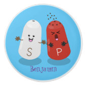 Cartoon van kawaï-luiers en paprika's keramische knop (Voorkant)