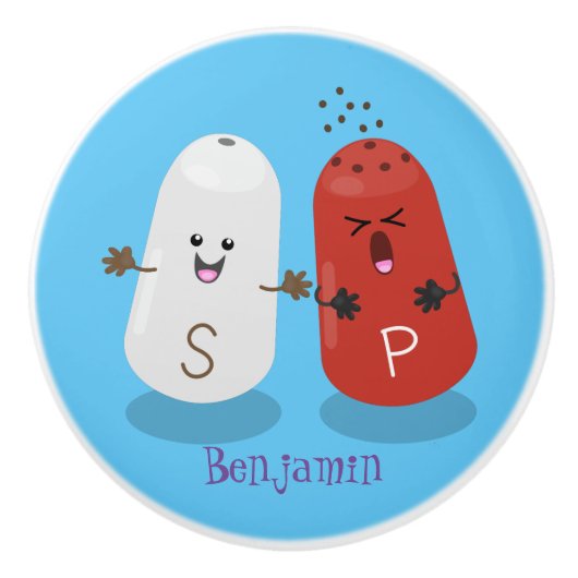 Cartoon van kawaï-luiers en paprika's keramische knop (Voorkant)