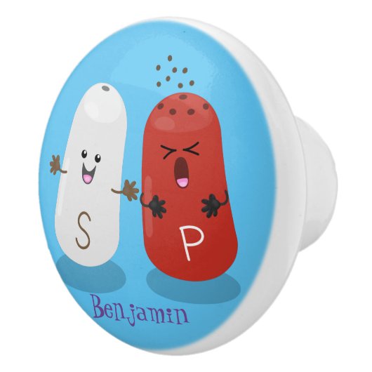 Cartoon van kawaï-luiers en paprika's keramische knop (Rechts)