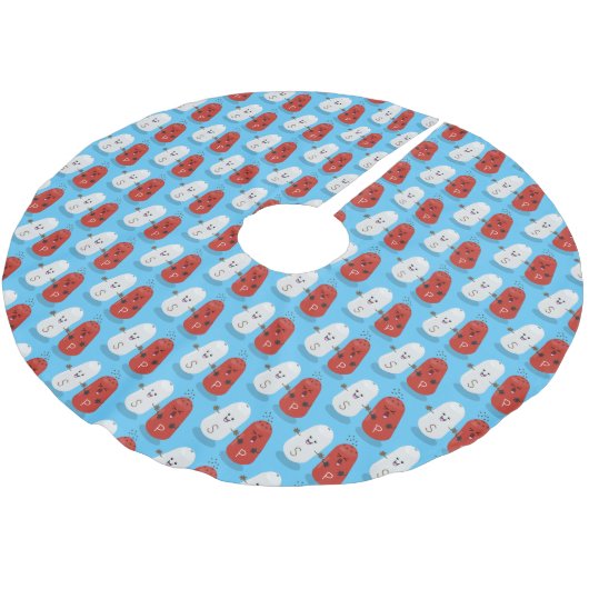 Cartoon van kawaï-luiers en paprika's kerstboom rok (Gekanteld)