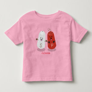 Cartoon van kawaï-luiers en paprika's kinder shirts