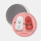 Cartoon van kawaï-luiers en paprika's magneet (Voorkant / Achterkant)