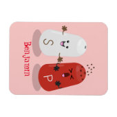 Cartoon van kawaï-luiers en paprika's magneet (Horizontaal)