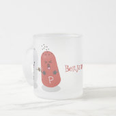 Cartoon van kawaï-luiers en paprika's matglas koffiemok (Voorkant links)