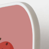 Cartoon van kawaï-luiers en paprika's pickleball paddle (Links Detail)