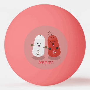 Cartoon van kawaï-luiers en paprika's pingpongbal