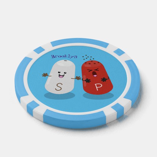 Cartoon van kawaï-luiers en paprika's poker chips (Enkel)