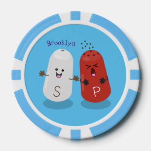 Cartoon van kawaï-luiers en paprika's poker chips