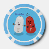 Cartoon van kawaï-luiers en paprika's poker chips (Achterkant)