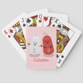 Cartoon van kawaï-luiers en paprika's pokerkaarten (Achterkant)