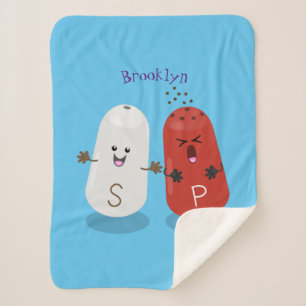 Cartoon van kawaï-luiers en paprika's sherpa deken