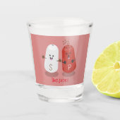 Cartoon van kawaï-luiers en paprika's shot glas (Voorkant)