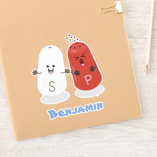 Cartoon van kawaï-luiers en paprika's sticker (Notitieboek)