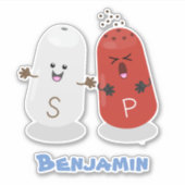 Cartoon van kawaï-luiers en paprika's sticker (Voorkant)