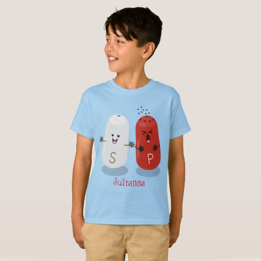 Cartoon van kawaï-luiers en paprika's t-shirt (Voorkant volledig)