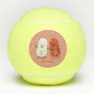 Cartoon van kawaï-luiers en paprika's tennisballen