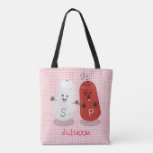 Cartoon van kawaï-luiers en paprika's tote bag (Achterkant)