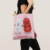 Cartoon van kawaï-luiers en paprika's tote bag (Dichtbij)