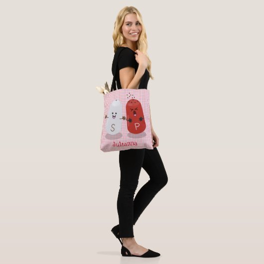 Cartoon van kawaï-luiers en paprika's tote bag (Op model)