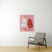 Cartoon van kawaï-luiers en paprika's wandkleed (In situ)