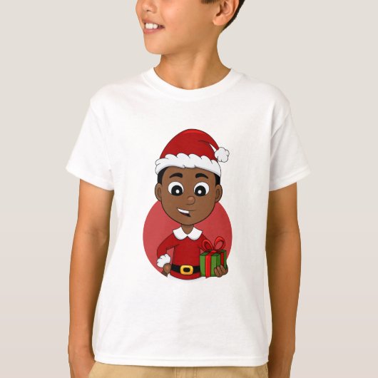Cartoon van kerstjongen T-Shirt (Voorkant)