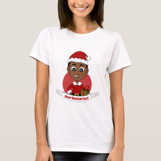 Cartoon van kerstjongen T-Shirt (Voorkant)