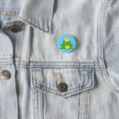 Cartoon van King Frog Cute Animal Ronde Button 3,2 Cm (In situ)