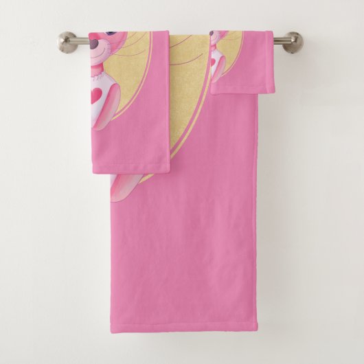 Cartoon van klein konijnenmeisje bad handdoek (Insitu)