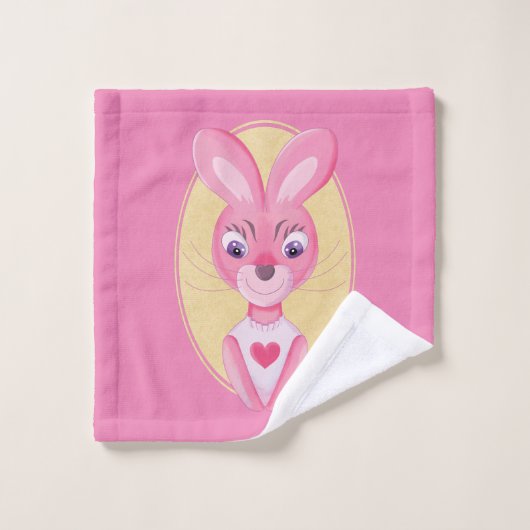 Cartoon van klein konijnenmeisje bad handdoek (Wasdoekje)