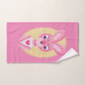 Cartoon van klein konijnenmeisje bad handdoek (Handdoek)
