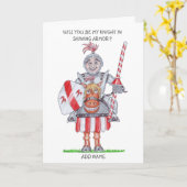 Cartoon van Knight in armband Kaart (Gele Bloem)