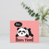 Cartoon van knuffelende slapende panda briefkaart (Staand voorkant)