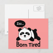 Cartoon van knuffelende slapende panda briefkaart (Voorkant / Achterkant)