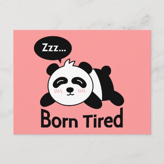 Cartoon van knuffelende slapende panda briefkaart (Voorkant)
