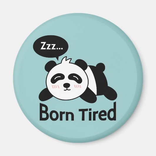 Cartoon van knuffelende slapende panda magneet (Voorkant)