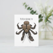 Cartoon van kokoskrabben briefkaart (Staand voorkant)